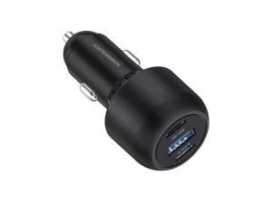 شارژر فندکی 130 وات همراه با کابل دو سر تایپ سی 90 سانتی متری پاورولوژی Powerology Ultra Quick Car Charger PCCSR007-C