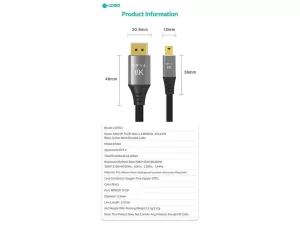 کابل تبدیل مینی دیسپلی پورت به دیسپلی پورت 2 متری کوتتسی 87401