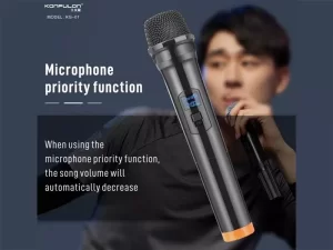 اسپیکر بلوتوثی و میکروفون قابل حمل دارای ریموت کنترل کانفلون Konfulon KG-01 Mini Karaoke Speaker Come With Microphone