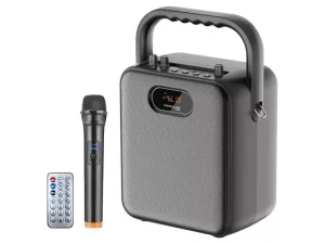 اسپیکر بلوتوثی و میکروفون قابل حمل دارای ریموت کنترل کانفلون Konfulon KG-01 Mini Karaoke Speaker Come With Microphone