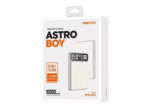 پاوربانک و شارژر بی سیم تایپ سی و یو اس بی 10000 رسی RECCI RPB-W18 10000mAh power bank magnetic charging astro boy