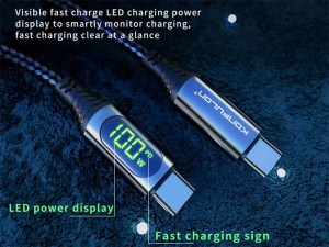 کابل سوپر فست شارژ دو سر تایپ سی 100 وات یک متری کانفلون Konfulon DC42 Charger Cable TYPE-C Fastcharging 100W