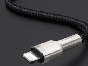 کابل داده و شارژ سریع یو‌اس‌بی به لایتنینگ 25 سانتی‌متری بیسوس Baseus Cafule Series Metal Data Cable USB to IP 2.4A CALJK-01