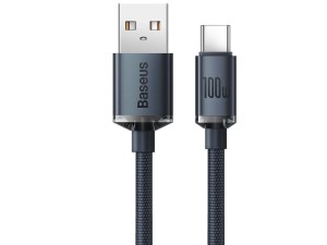 کابل سوپر فست شارژ یواس‌بی به تایپ‌سی 100 وات 2 متری بیسوس Baseus Fast charging USB to Type C cable 100W CAJY000501‍