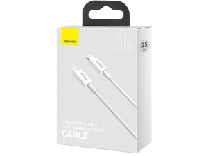 کابل فست شارژ پاوربانکی لایتنینگ به تایپ‌سی 25 سانتی‌متری بیسوس Baseus Superior Cable USB Type-C Lightning Power Delivery 20W CATLYS-02