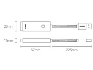 کابل تبدیل یو اس بی به پورت شبکه RJ45 LAN بیسوس Baseus Lite Series External Network Adapter RJ45 to USB WKQX000101 1000Mbps