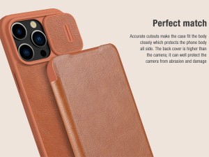 کیف کلاسوری آیفون 15 پرومکس نیلکین Nillkin Apple iPhone 15 Pro max Qin Pro leather case