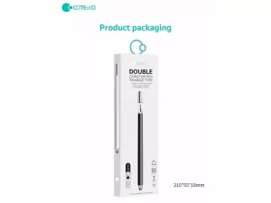 قلم لمسی دو سر کوتتسی Coteetci Triangular double-head capacitive pen 62002-WH