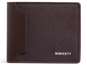 کیف پول مردانه ضد سرقت تاشو سانی ستی SUNICETY RFID anti-theft canvas men&#39;s wallet S3019