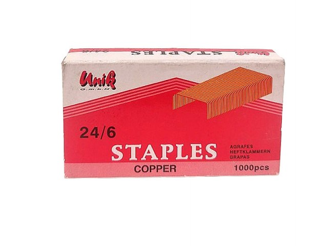 سوزن منگنه 24/6 زرد unick بسته 1000 عددی