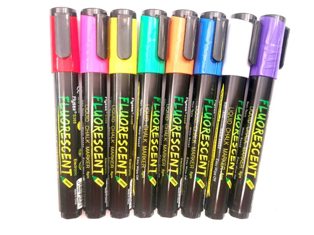 ماژیک گلس برد فلورسنت  بسته 8 رنگ
