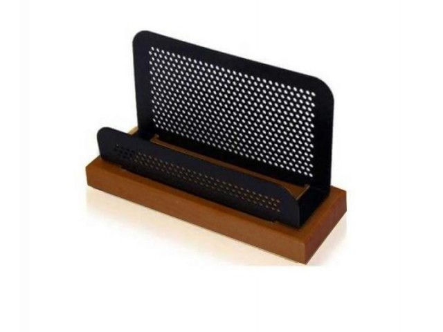 جای کارت ویزیت چوب فلز رنگ چوب مدل WW-17