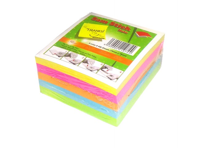 کاغذ یادداشت چسب دار پست ایت سایز 7.5 سانتیمتر 400 برگی