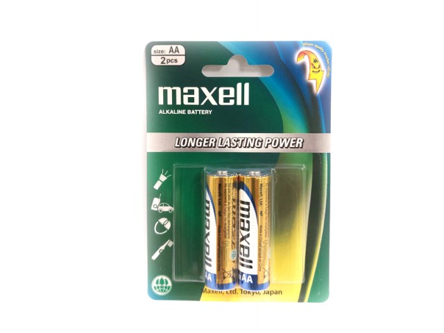 باتری آلکالاین قلمی maxell بسته 2 عددی