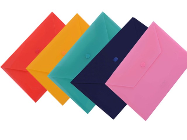پوشه دکمه دار پاپکو سایز A5  بسته 5 عددی