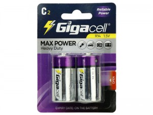 باتری C گیگاسل مدل Max Power R14 بسته دو عددی