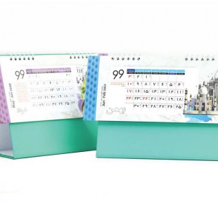 تقویم رومیزی مثلثی جهان پایه سبز کد 709