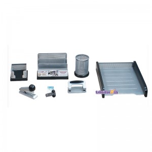 ست رومیزی 8 تکه مشکی نقره ای با کازیه