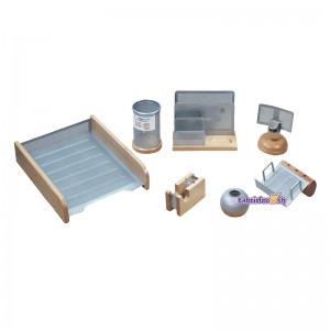 ست رومیزی 7 تکه خود رنگ نقره ای با کازیه