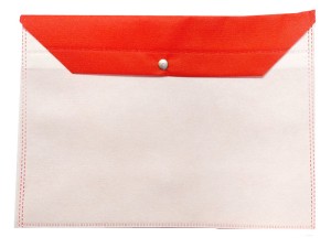 پوشه دکمه دار پارچه ای دو رنگ قرمز سفید بسته 100 عددی