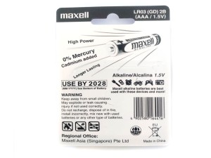 باتری آلکالاین نیم قلمی maxell بسته 2 عددی