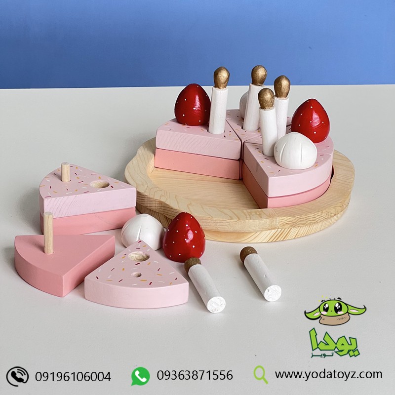 اسباب بازی کیک تولد چوبی