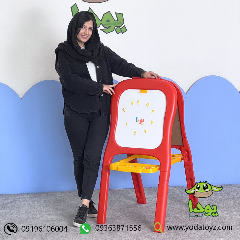 تخته دو طرفه کودک پایه دار پلی اتیلنی رنگ قرمز