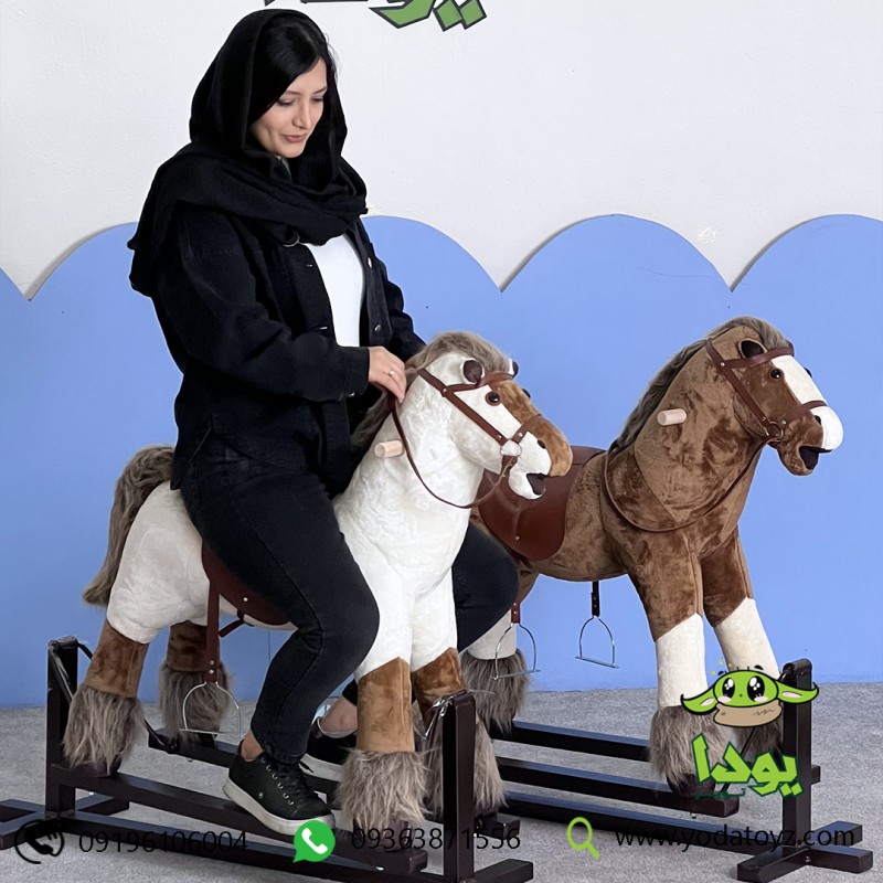 راکر اسب کودک شادلی مدل بارلی سفید اسب شاهزاده