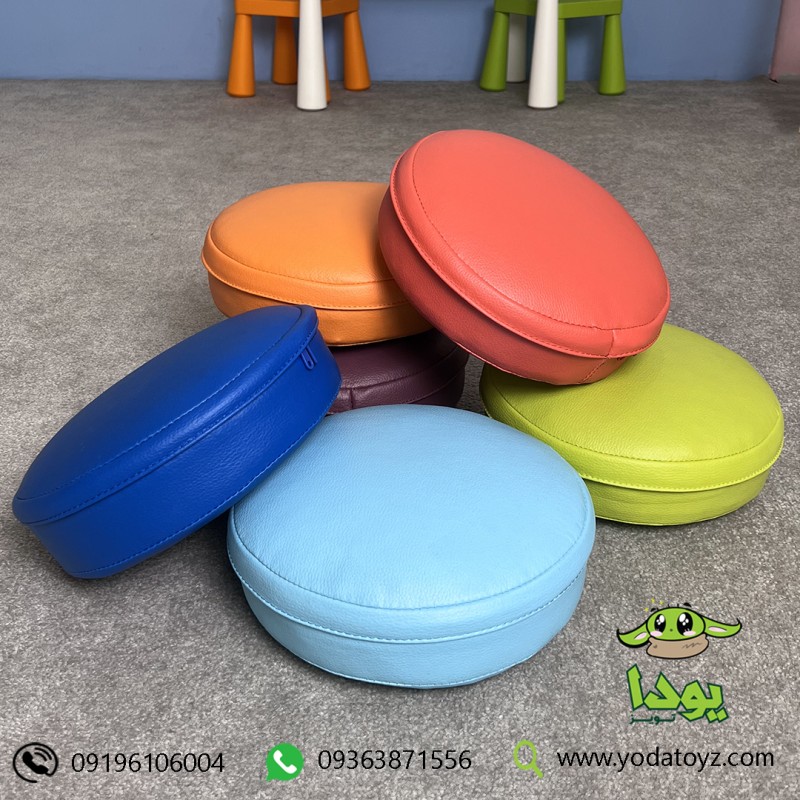 پاف چرمی نشیمن کودک (6 دایره  فومی)