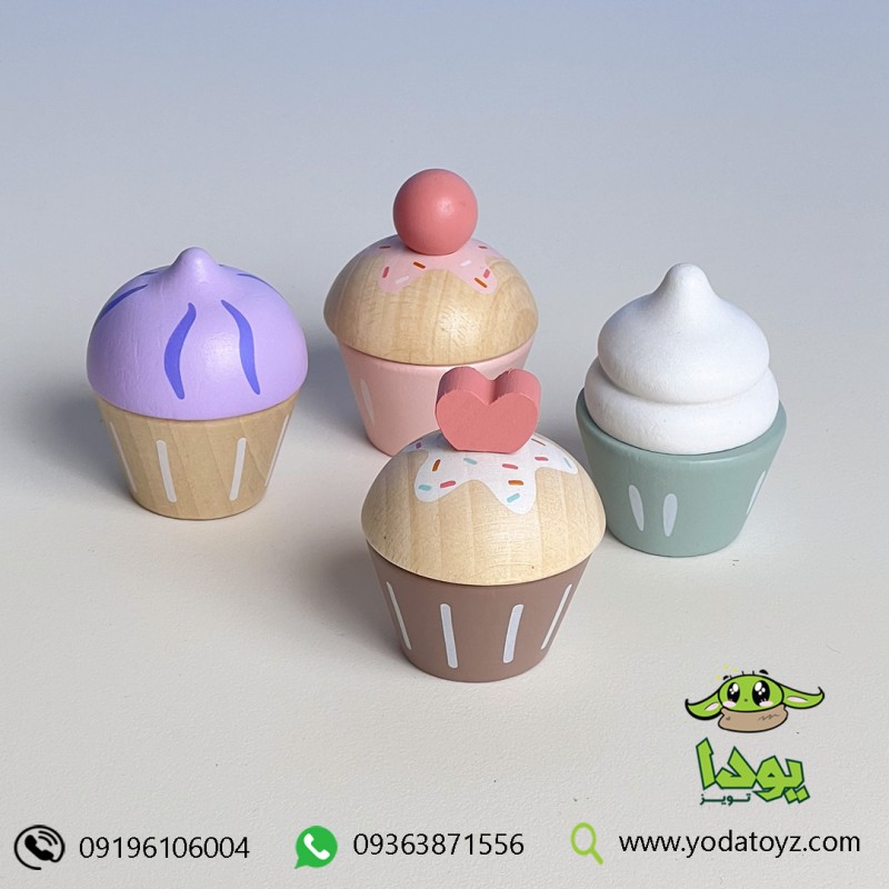 اسباببازی چوبی کاپ کیک 4 عددی پیکاردو picardo