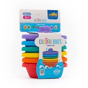 اسباب بازی حمام قایق های رنگی (6 عددی)