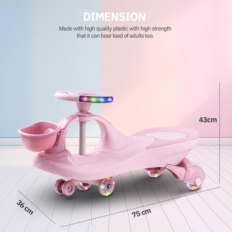 پلاسماکار موزیکال سبد دار برند کویر صورتی