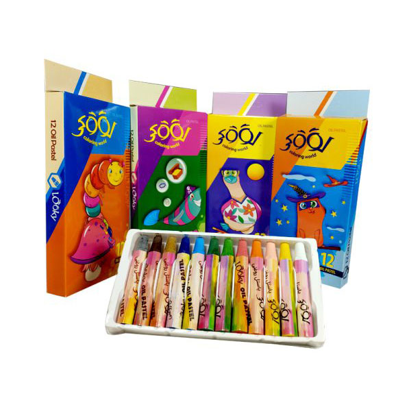 مداد شمعی 12 رنگ لوکی (جعبه مقوایی)