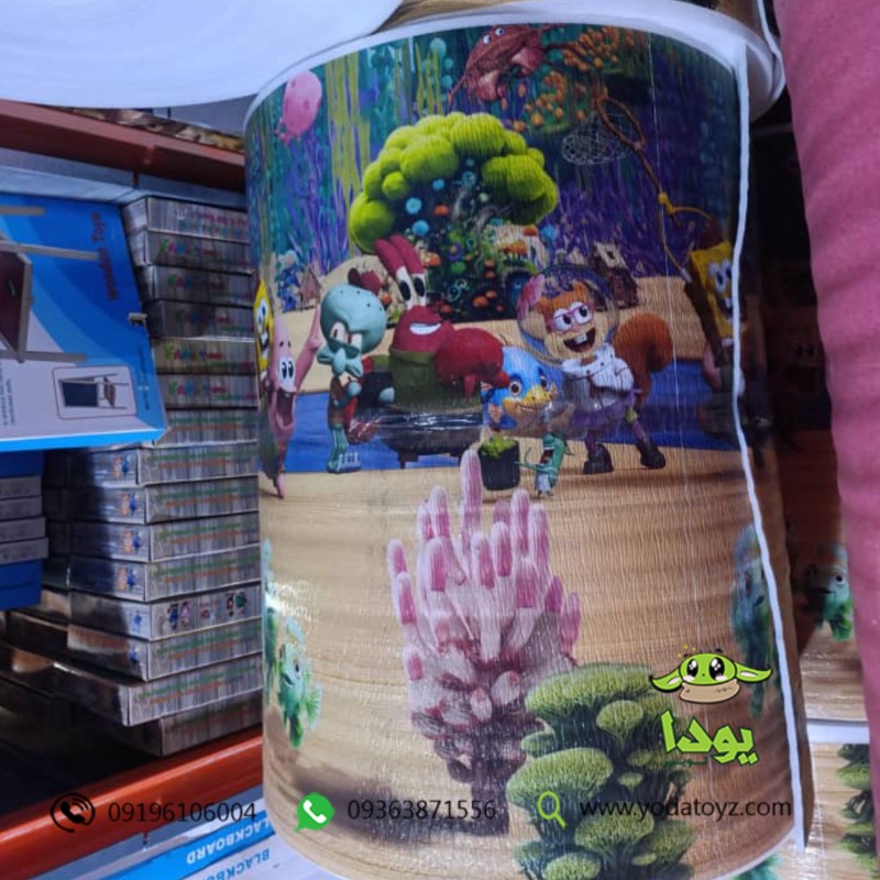 دیوارپوش فومی یا محاظ دیوار مهدکودک و اتاق کودک طرح باب اسفنجی