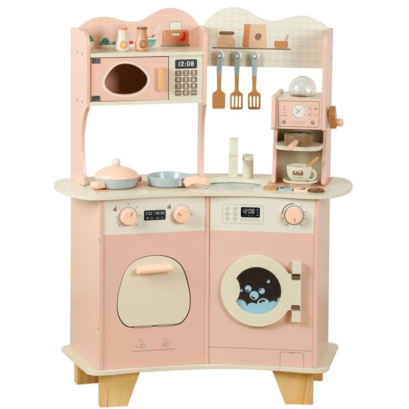 آشپزخانه چوبی کودک با لباسشویی 1707