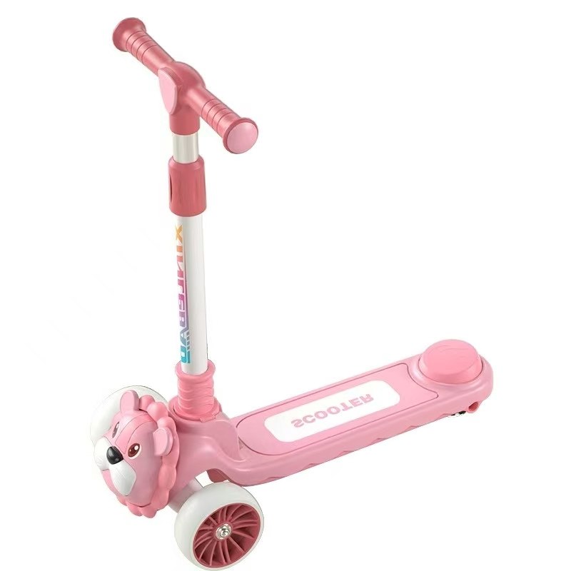 اسکوتر کودک طرح کارتنی شیر مدل 2148 رنگ صورتی