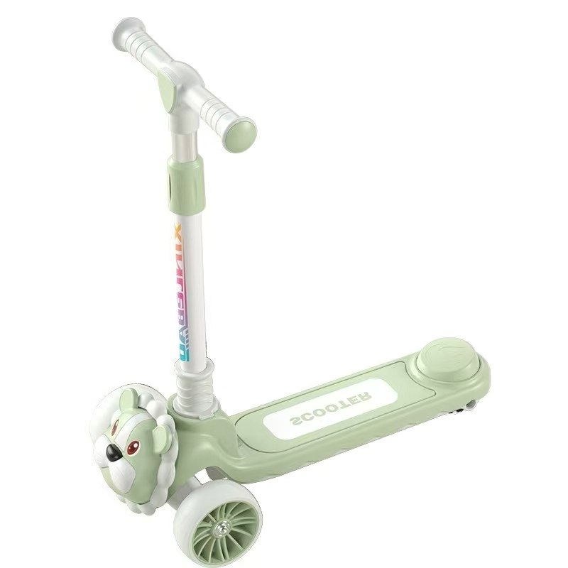 اسکوتر کودک طرح کارتنی شیر مدل 2148 رنگ سبز