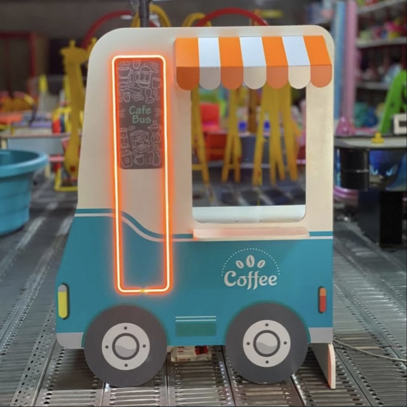 اسباب بازی مشاغل کافه چوبی نئونی طرح ماشین