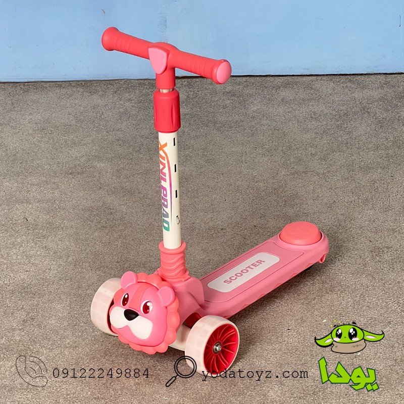 اسکوتر کودک طرح کارتنی شیر مدل 2148 رنگ صورتی