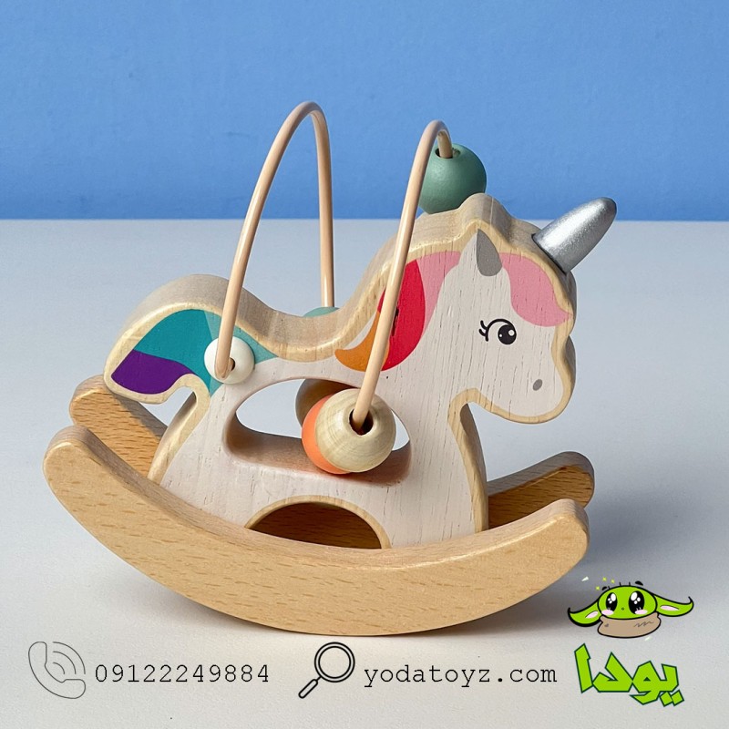 اسباب بازی میله و مهره چوبی یونیکورن BZ-14-F