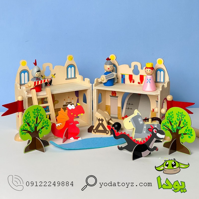 اسباب بازی چوبی قلعه شوالیه برند پیکاردو ست کامل