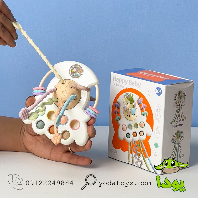اسباب بازی نوزادی بیزی بال رشته های حسی راکت مدل 4218