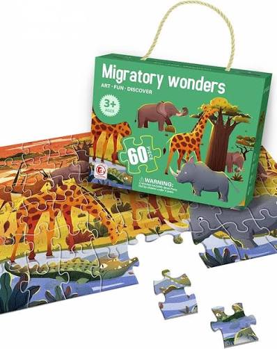 پازل درشت مدل حیوانات جنگل 60 تکه کد 88610 migratory wonders