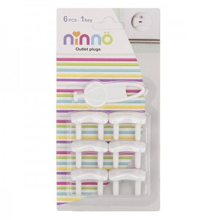 محافظ پریز برق (درپوش پریز برق) 6 عددی برند نینو - NINNO OUTLET PLUGS