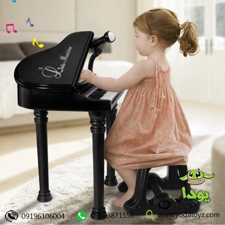 پیانو اسباب بازی مشکی با صندلی و میکروفن سایز بزرگ برند BAOLI