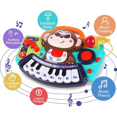 اسباب بازی موزیکال ارگ میمون برند هویلی تویز-DJ Monkey Keyboard Hola Toys 3137