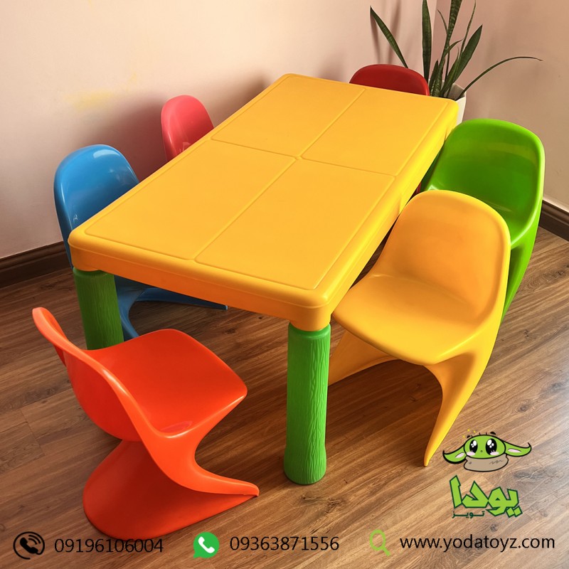 میز بچه گانه مستطیل 6 نفره 120 * 60 cm