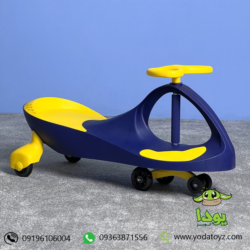 لوپ کار چرخ ژله ای ساده ایرانی  LOOPCAR رنگ سرمه ای با نشیمن زرد