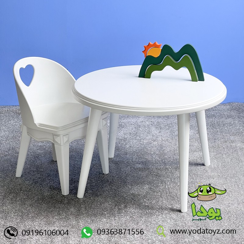 میز گرد سفید کودک برند yoda