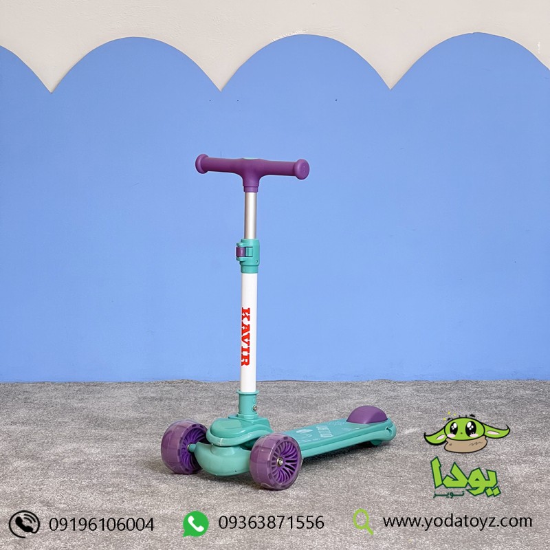 اسکوتر کودک سه چرخ برند کویر رنگ سبز پاستلی